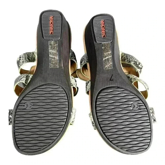 Vionic Radia Sandals Shoes Women's 6 Wedge Pink Snake Print Leather 37 - Picture 7 of 8